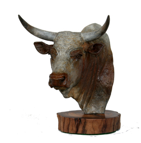 Nguni Bull bronze portrai
